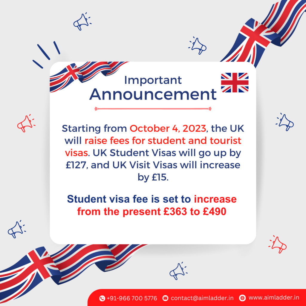 UK Visa fee hike - revised fee