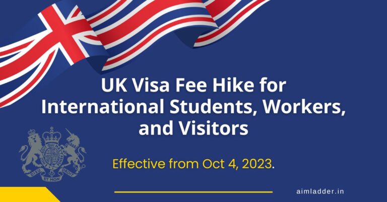 UK Visa Fee Hike for International Students, Workers, and Visitors effective from Oct 4, 2023.