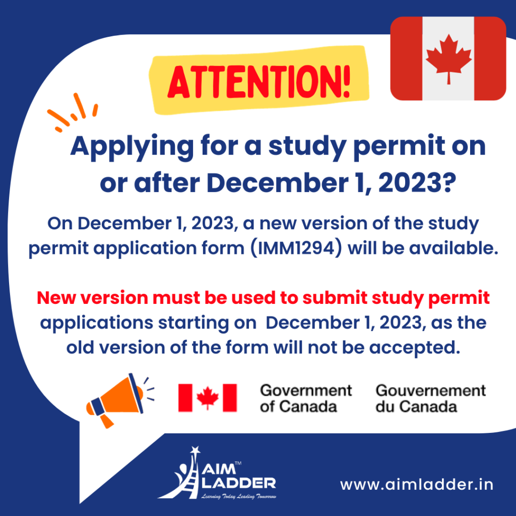 update Canada study permit application form (IMM1294